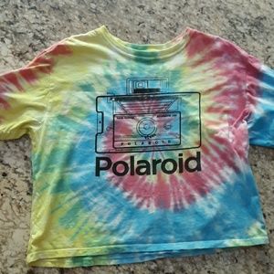 Cropped Tye Dye Poloroid Tshirt